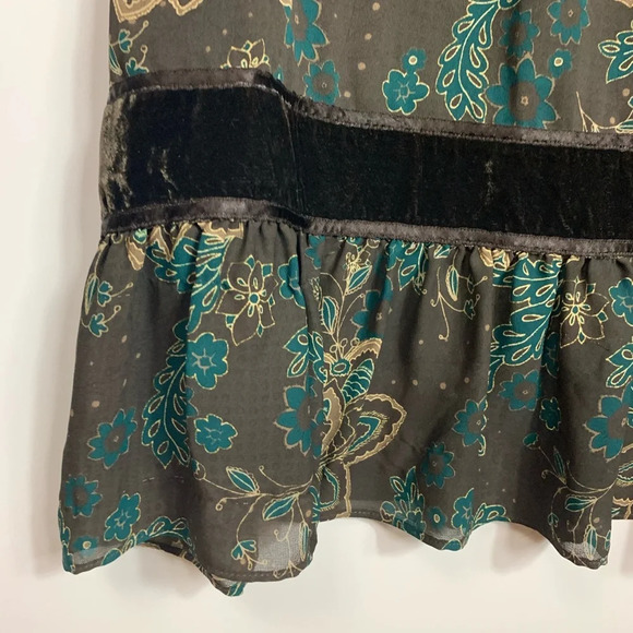 Ann Taylor Loft Dress Floral Side Zip Lined Long Sleeve Brown Sz 6 Bohofairy Y2K - Picture 13 of 15